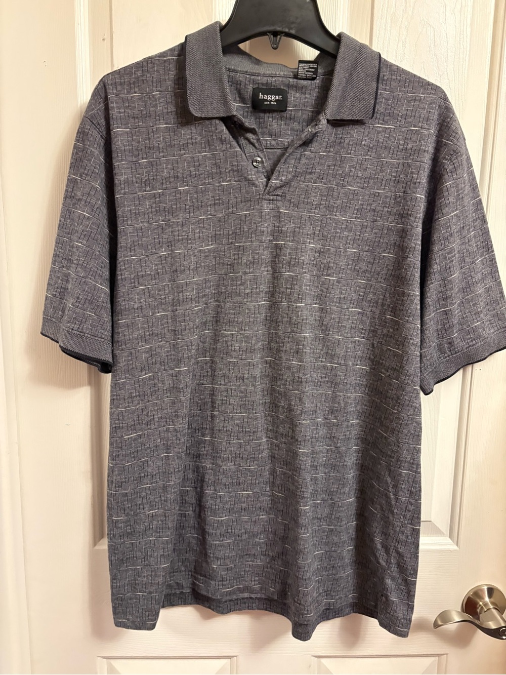 Haggar Men's Textured Charcoal Polo